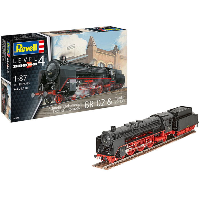 Сборная модель REVELL Экспресс локомотив BR02 с тендером 2'2'T30 масштаб 1:87 (RVL-02171)