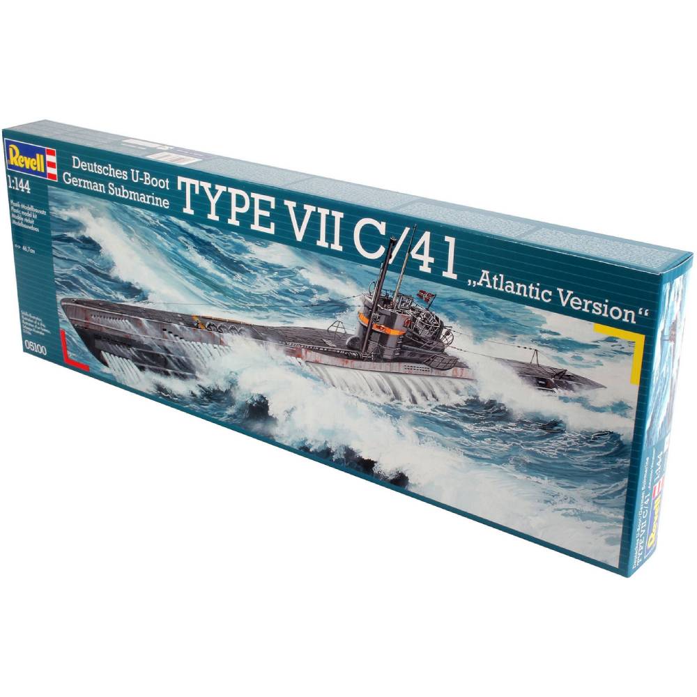 Збірна модель Revell Підводний човен Type VII C/41 рівень 4 (RVL-05100) Вид іграшкової машини корабель/човен