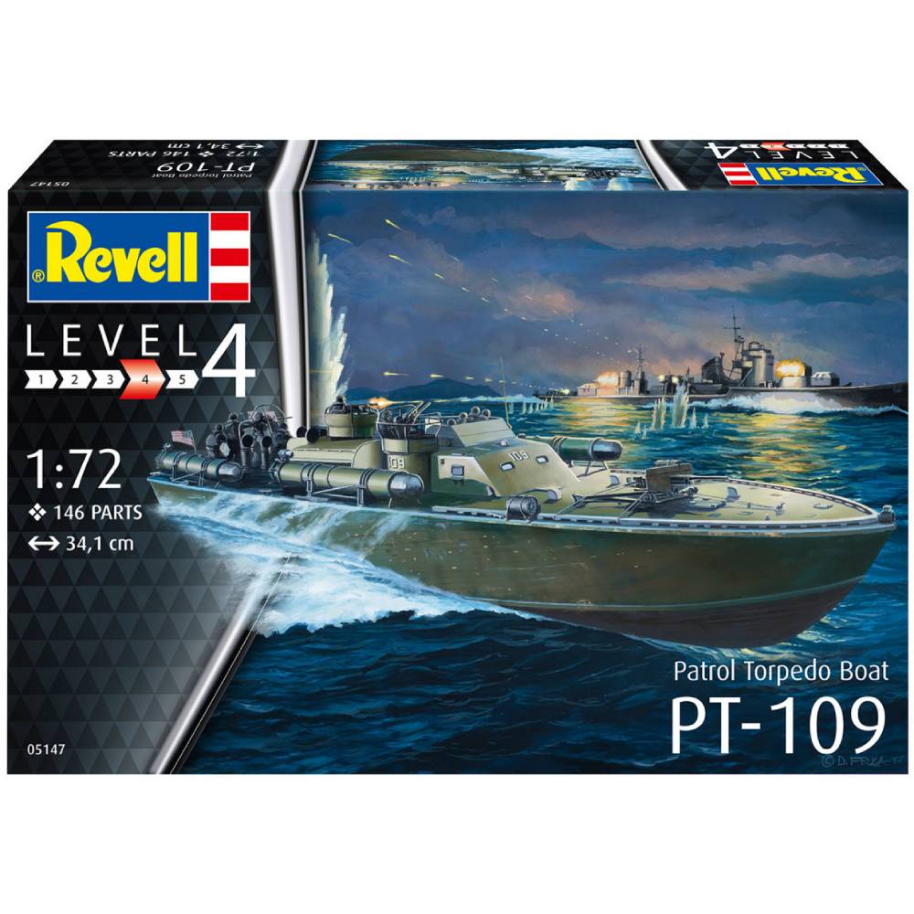 Збірна модель Revell Патрульний катер торпедний PT-109 рівень 4 (RVL-05147) Вид іграшкової машини корабель/човен