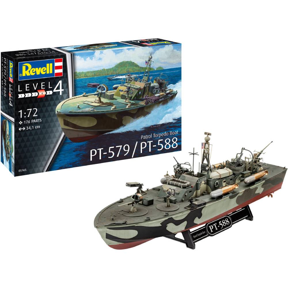 Збірна модель Revell Катер Patrol Torpedo Boat PT-579/PT-588 рівень 4 (RVL-05165) Вік від 12 років