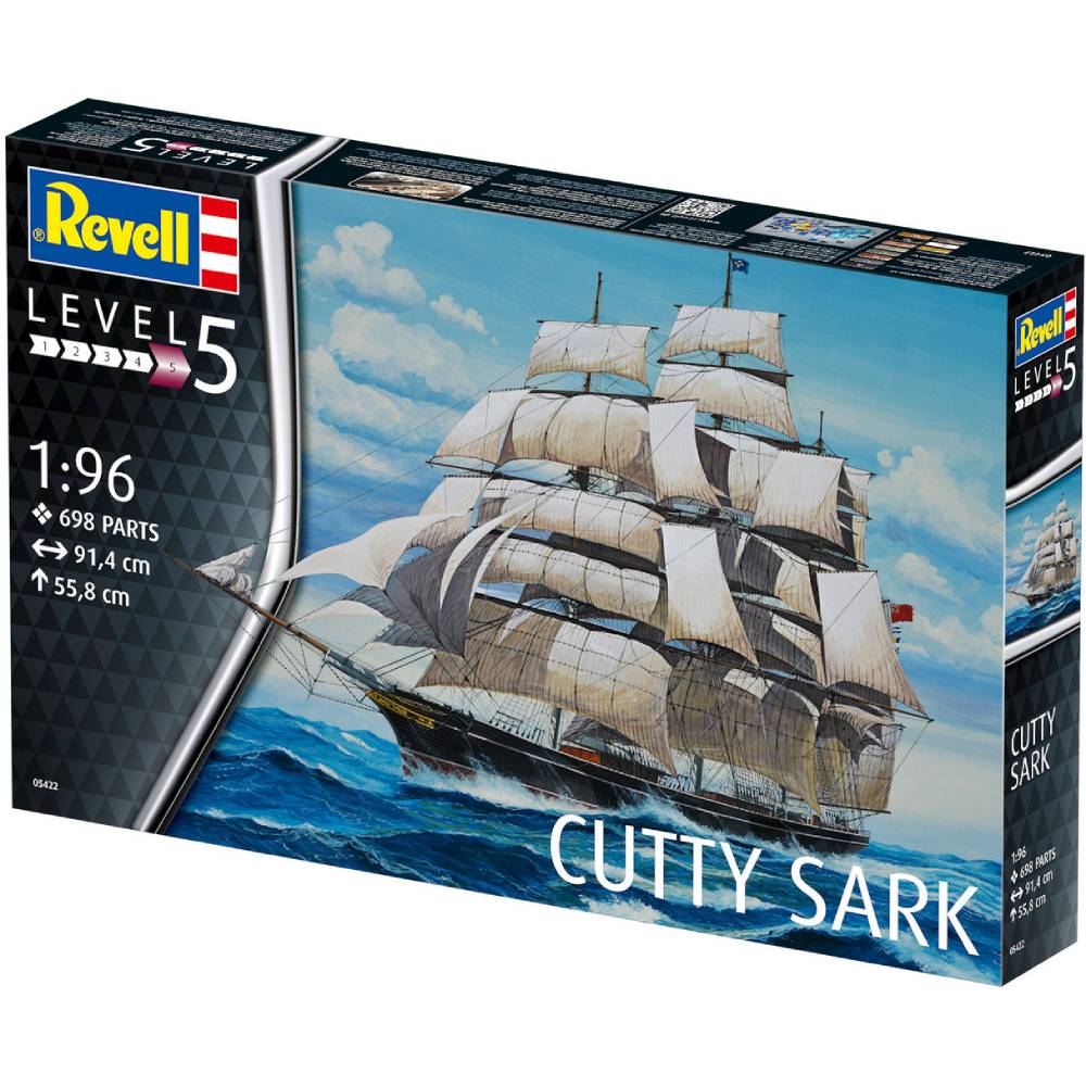 Збірна модель-копія Revell Кліпер Катті Сарк рівень 5 (RVL-05422) Вид моделі корабель