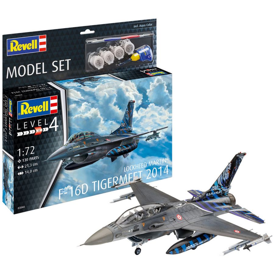 Сборная модель Revell Самолет F-16D Tigermeet 2014 Уровень 4 1:72 (RVL-63844) Вид модели самолет