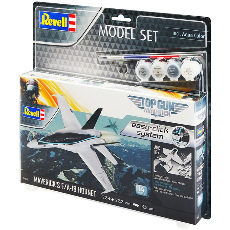 Збірна модель Revell Літак F/A-18 Hornet з к/ф Top Gun Рівень 2 1:72 (RVL-64965) Матеріал пластик