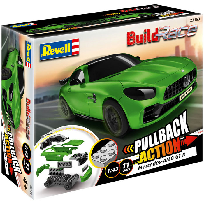 Зовнішній вигляд Збірна модель REVELL Автомобіль Mercedes-AMG GT R Green масштаб 1:43 (RVL-23153)