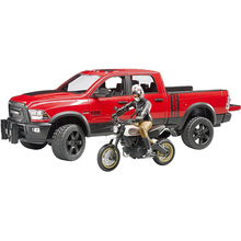 Машинка BRUDER Dodge RAM 2500 1:16 с мотоциклистом (2502)