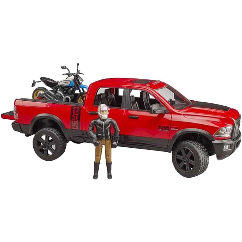 Машинка BRUDER Dodge RAM 2500 1:16 с мотоциклистом (2502)