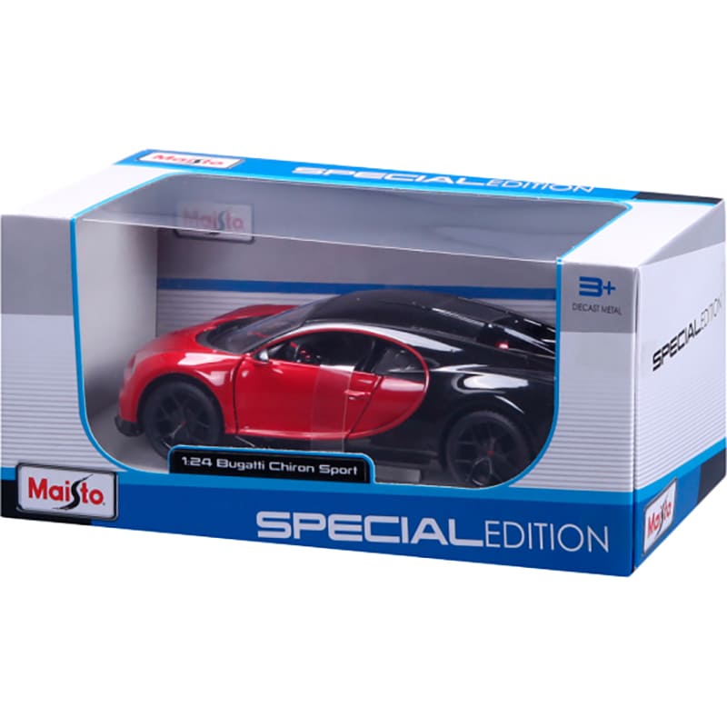 Автомодель MAISTO Bugatti Chiron Sport 1:24 Black/Red (31524 black/red) Материал металл