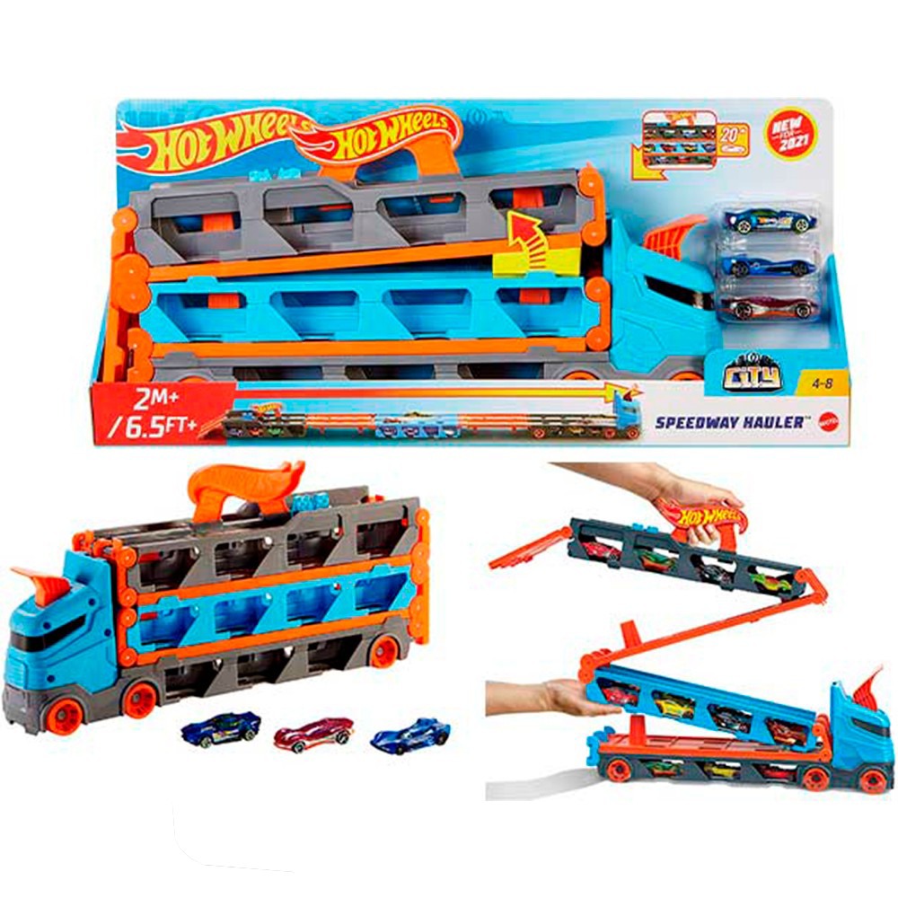 Заказать Игровой набор HOT WHEELS Грузовик-транспортер Супергонки + 3 машинки (GVG37)