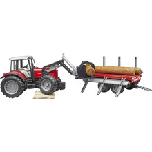 Набор BRUDER Massey Ferguson трактор c манипулятором и прицепом (40738)