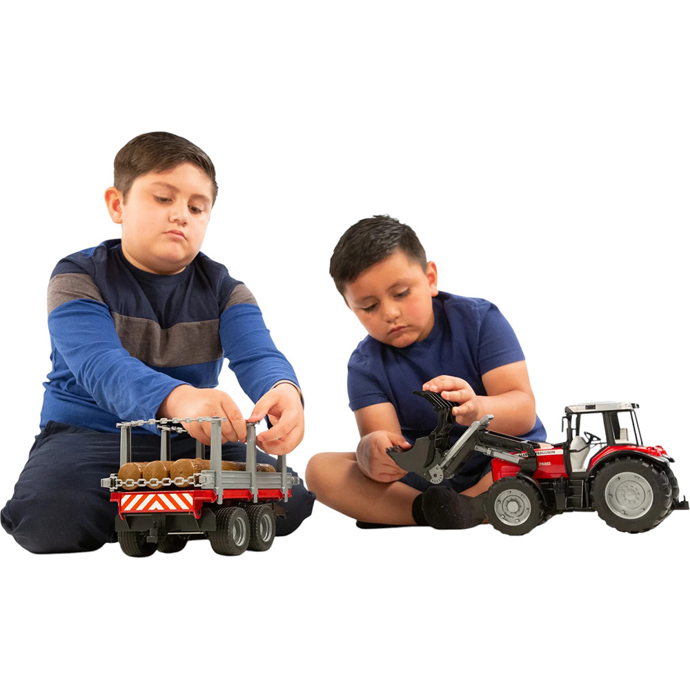 Набор BRUDER Massey Ferguson трактор c манипулятором и прицепом (40738) Материал пластик
