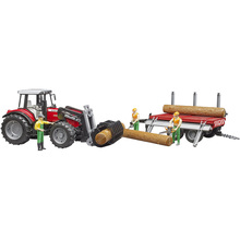 Набор BRUDER Massey Ferguson трактор c манипулятором и прицепом (40738)