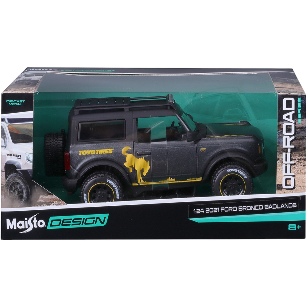 Фото Модель MAISTO 2021 Ford Bronco Badlands 1:24 Grey (40697)