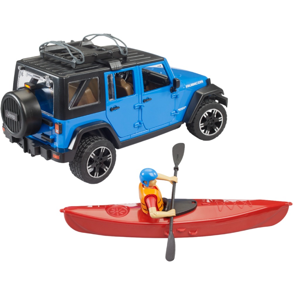 Фото Набор BRUDER Jeep Wrangler Rubicon Unlimited автомобиль с каяком и фигуркой (02529)