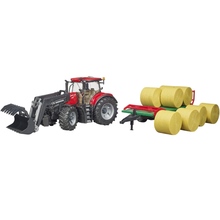 Набор BRUDER Трактор Case IH Optum 300CVX с передним погрузчиком и прицепом с тюками (03198)