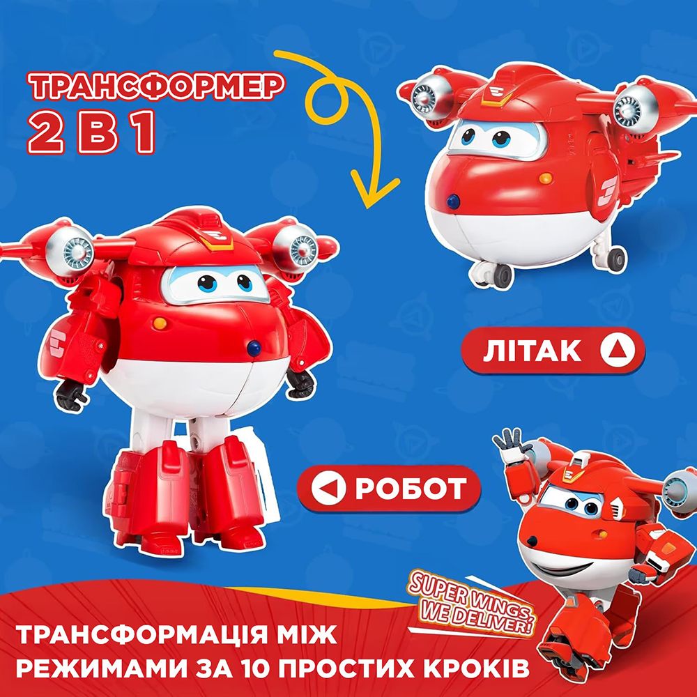 Игрушка-трансформер SUPER WINGS Transforming Jett (EU780210) Материал пластик