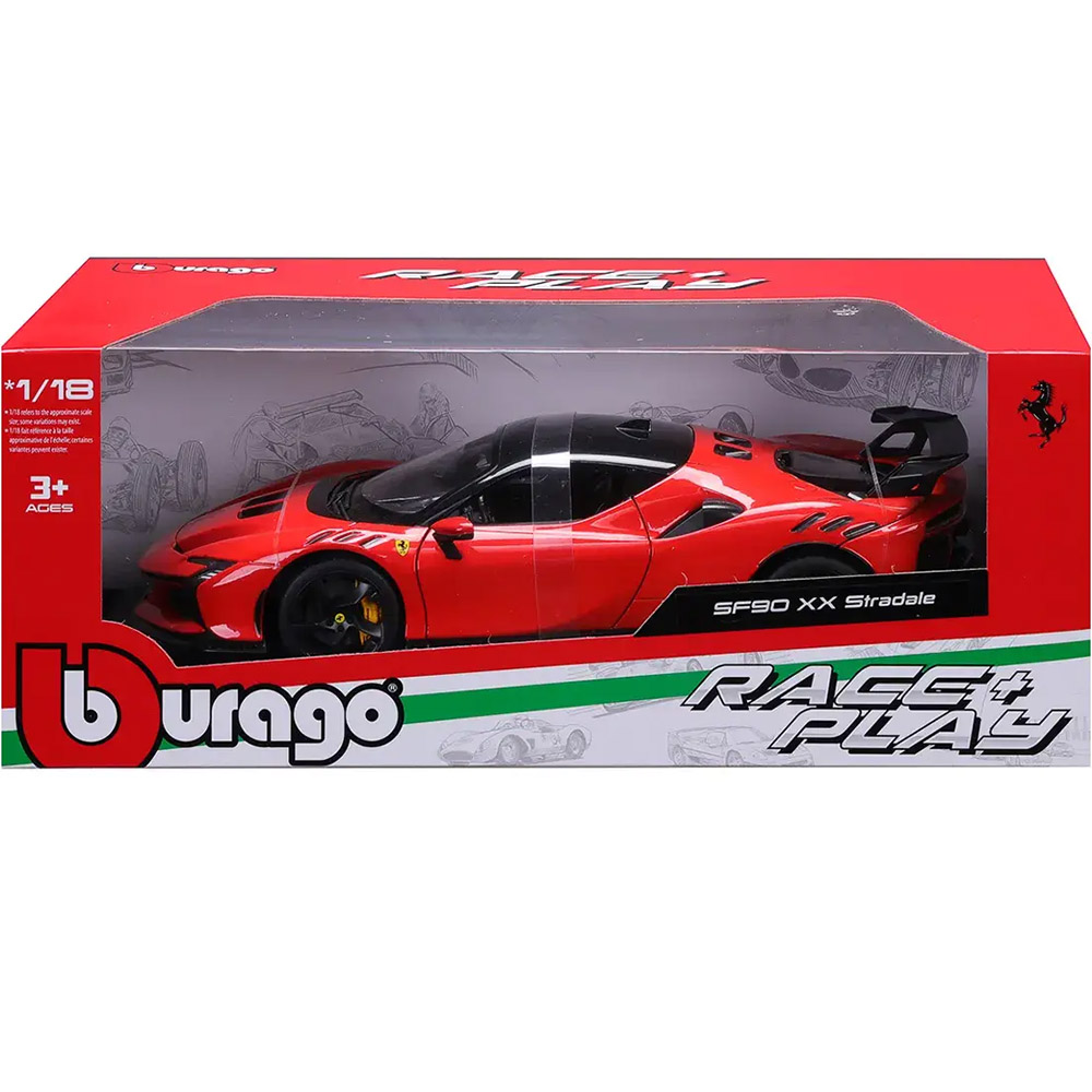 Фото Автомодель BBURAGO Race & Play Ferrari SF90 XX Stradale 1:18 (18-16020)