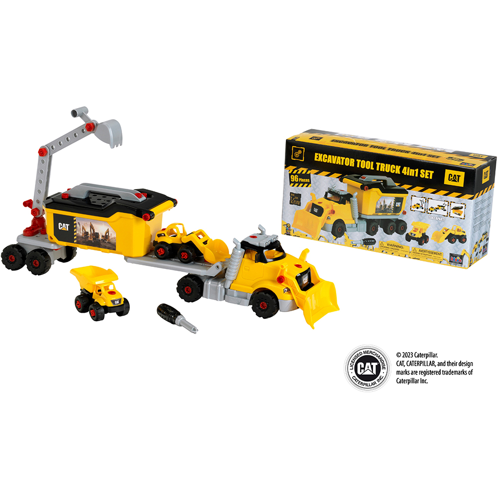 Фото 39 Ігровий набір KLEIN Cat Вантажівка 4 в 1 з екскаватором та самоскидом (3252)