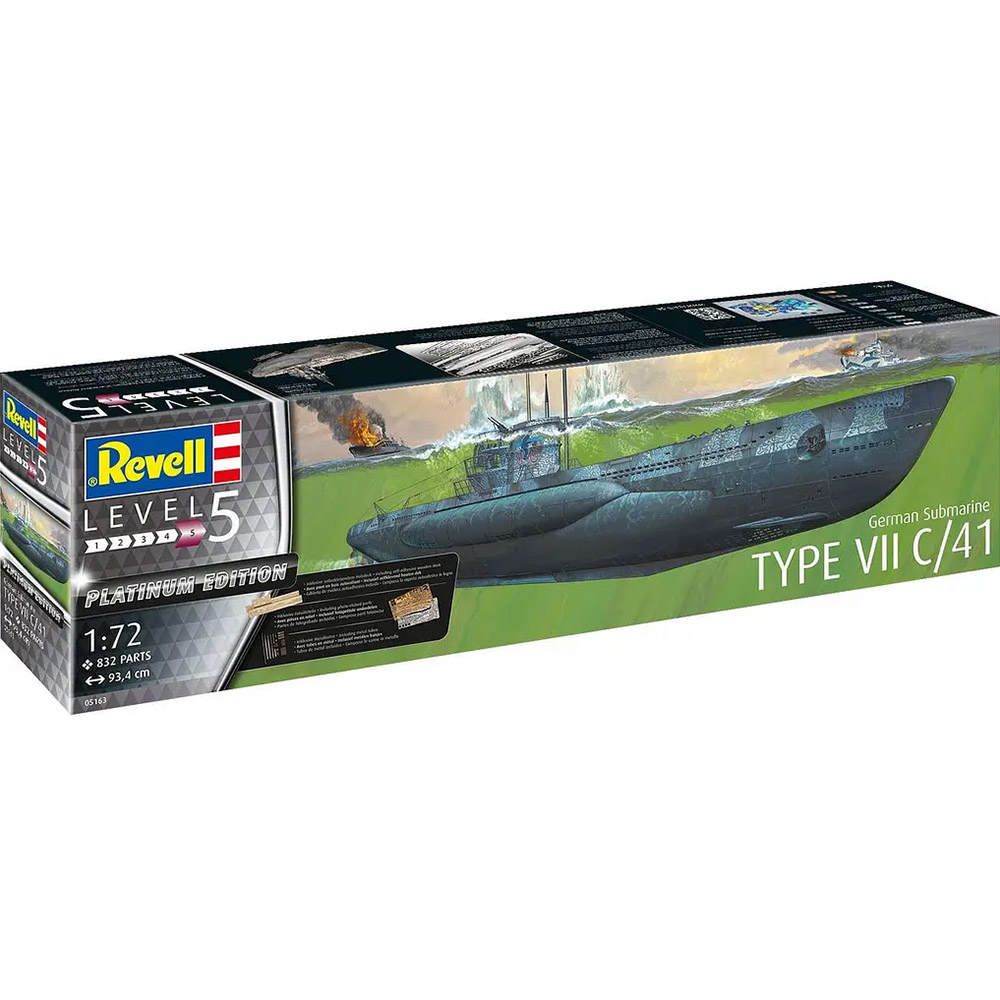Замовити Збірна модель-копія REVELL Німецький підводний човен типу VII C/41 рівень 5 1:72 (RVL-05163)