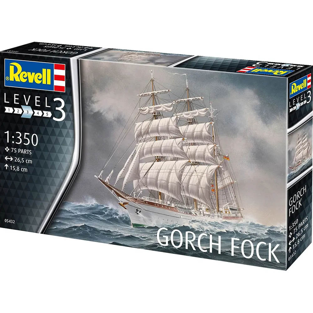 Фото Збірна модель-копія REVELL Корабель Gorch Fock рівень 3 1:350 (RVL-05432)