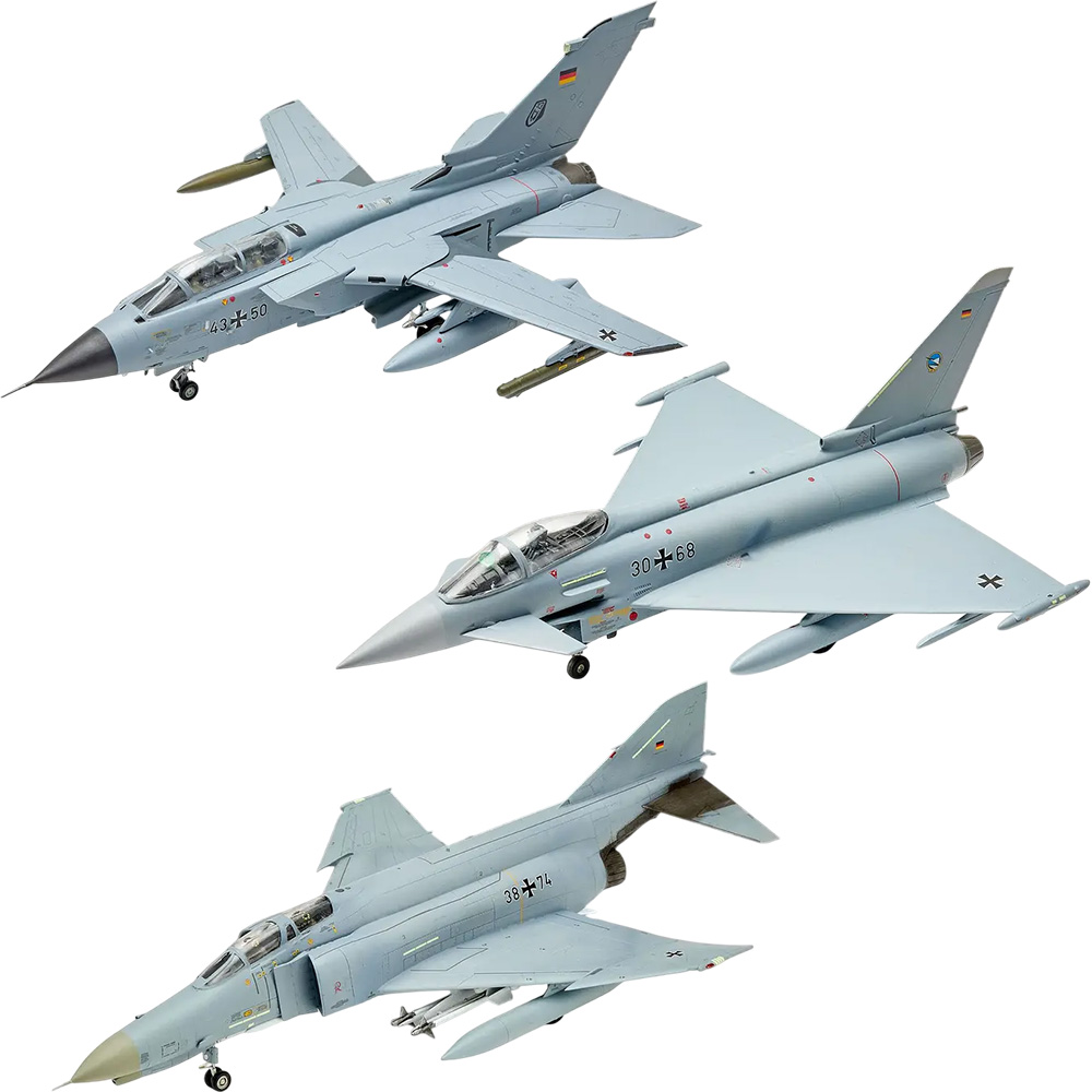 Збірна модель-копія REVELL Набір до 70 річниці ВПС Німеччини 3 літаки рівень 5 1:72 (RVL-05627)