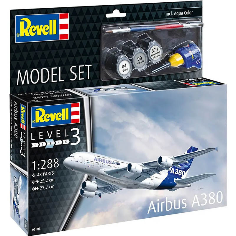 Збірна модель-копія REVELL Літак Airbus A380 рівень 3 1:288 (RVL-63808) Вид моделі літак