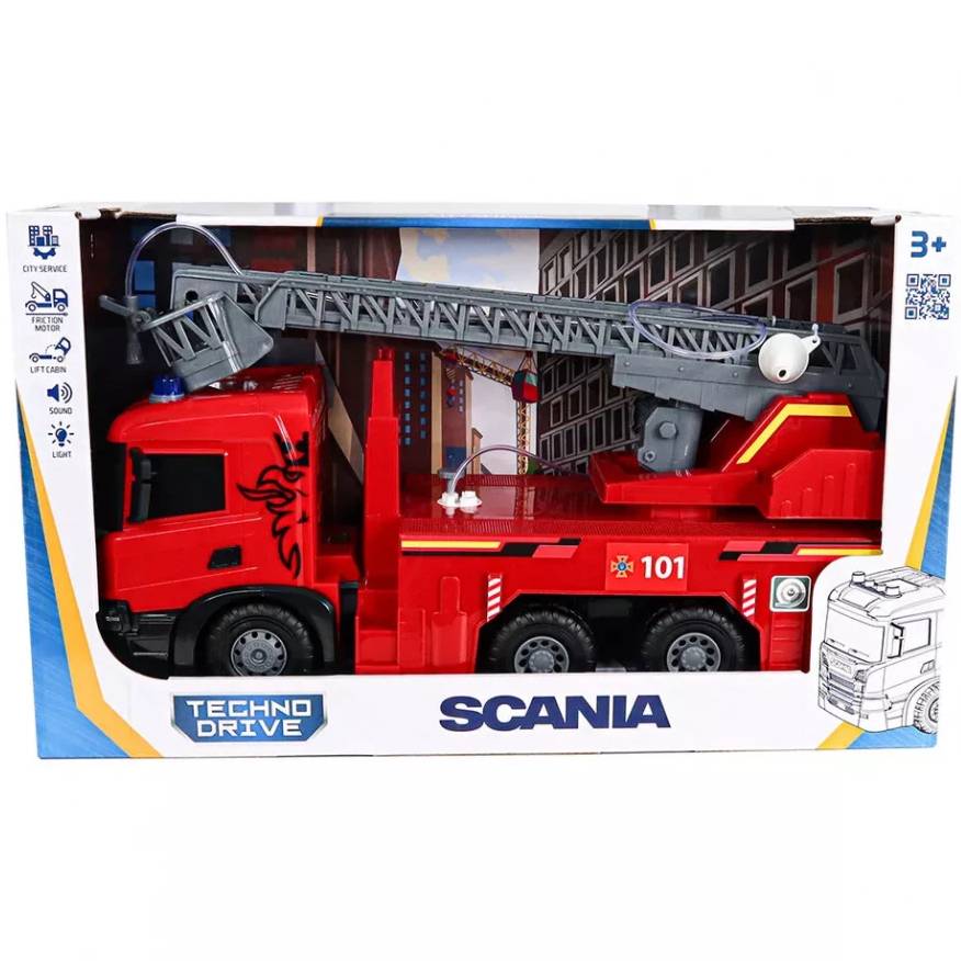 В Украине Автомодель TECHNODRIVE Super Big Truck Пожарная машина Scania 51,5 см (5005KS)
