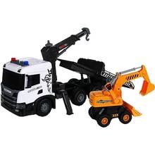 Игровой набор TECHNODRIVE Super Big Truck Автокран Scania с экскаватором (5004KS)