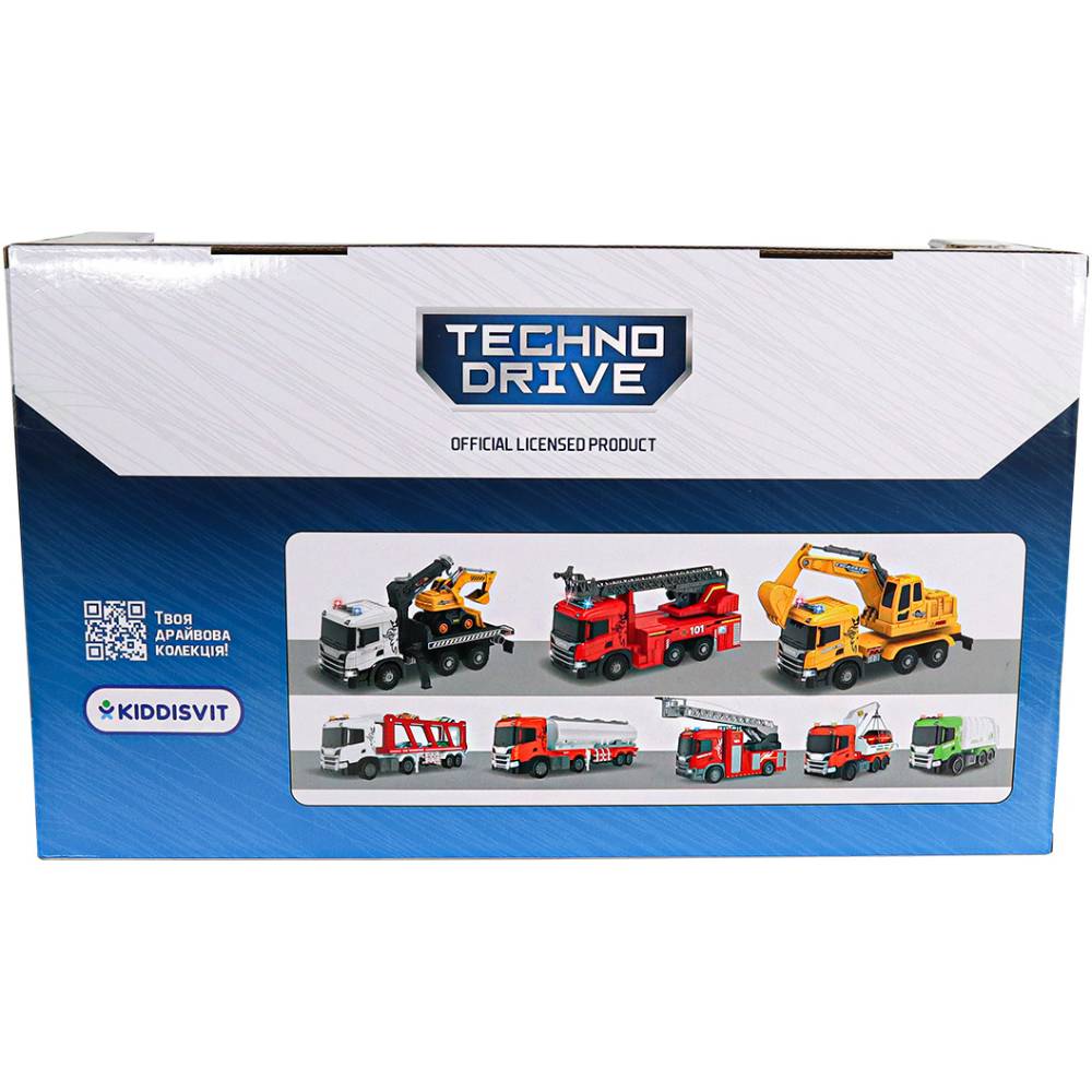 Обзор Игровой набор TECHNODRIVE Super Big Truck Автокран Scania с экскаватором (5004KS)