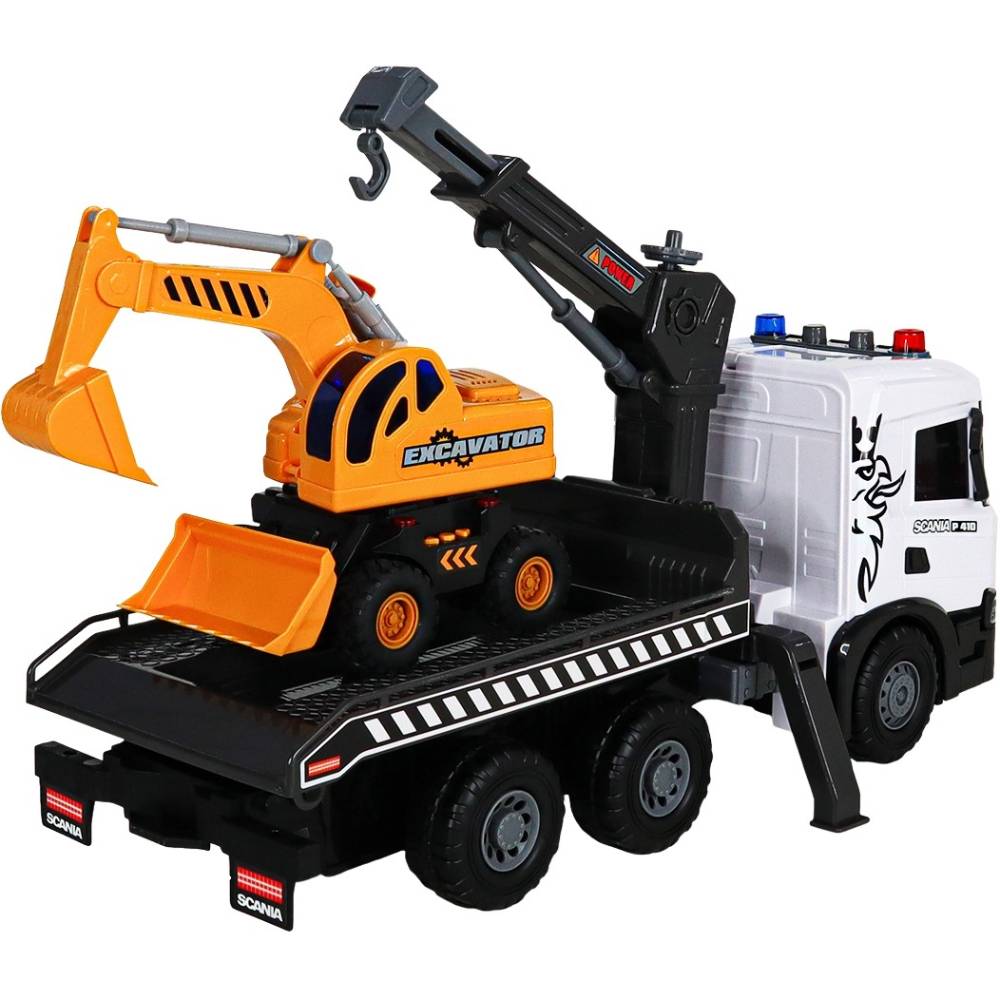 Фото Игровой набор TECHNODRIVE Super Big Truck Автокран Scania с экскаватором (5004KS)