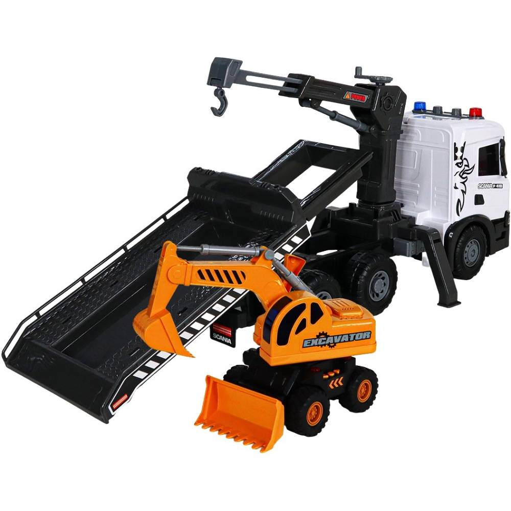 Заказать Игровой набор TECHNODRIVE Super Big Truck Автокран Scania с экскаватором (5004KS)