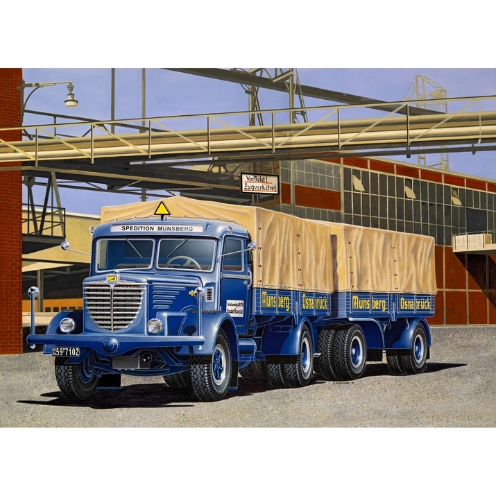 Обзор Сборная модель-копия REVELL Грузовая машина Bussing 8000 S13 с прицепом уровень 5 (RVL-07580)