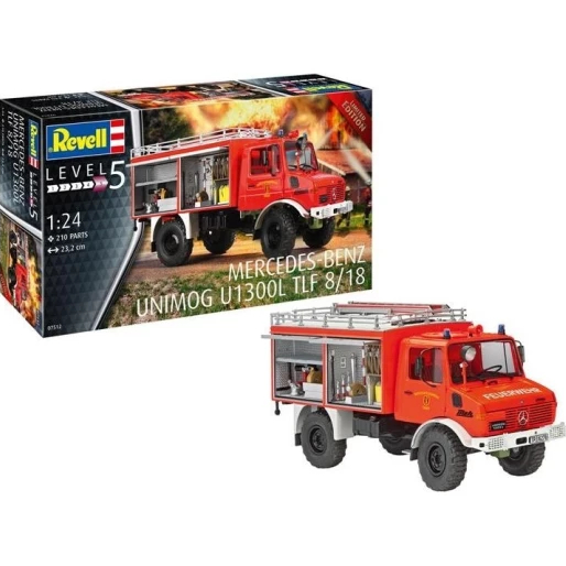Сборная модель-копия REVELL Пожарная машина Unimog U1300L TLF 8/18 уровень 5 (RVL-07512) Возраст от 13 лет