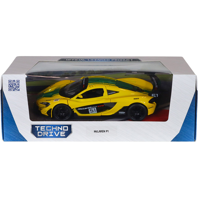 В Фокстрот Автомодель TECHNODRIVE McLaren P1 1:24 Yellow (250943MLP1YW)