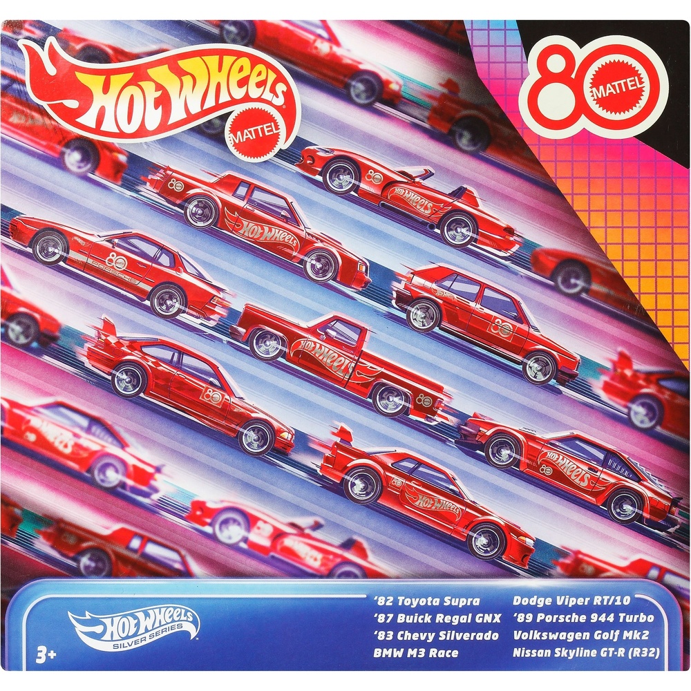 Зображення Набір машинок Hot Wheels Silver Series Mattel 80th 8 шт (JGK09)