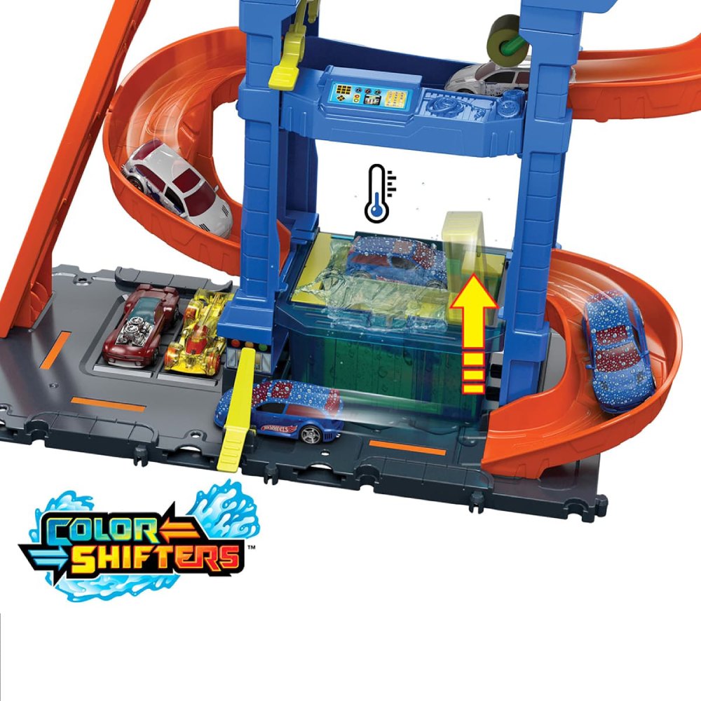 Автотрек WHEELS City Автомойка Бешеные виражи (HTN80) Вид игрушечной машины автомобиль