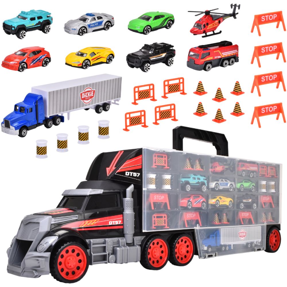 Ігровий набір DICKIE TOYS Трейлер-перевізник авто (3749023) Розміри 620