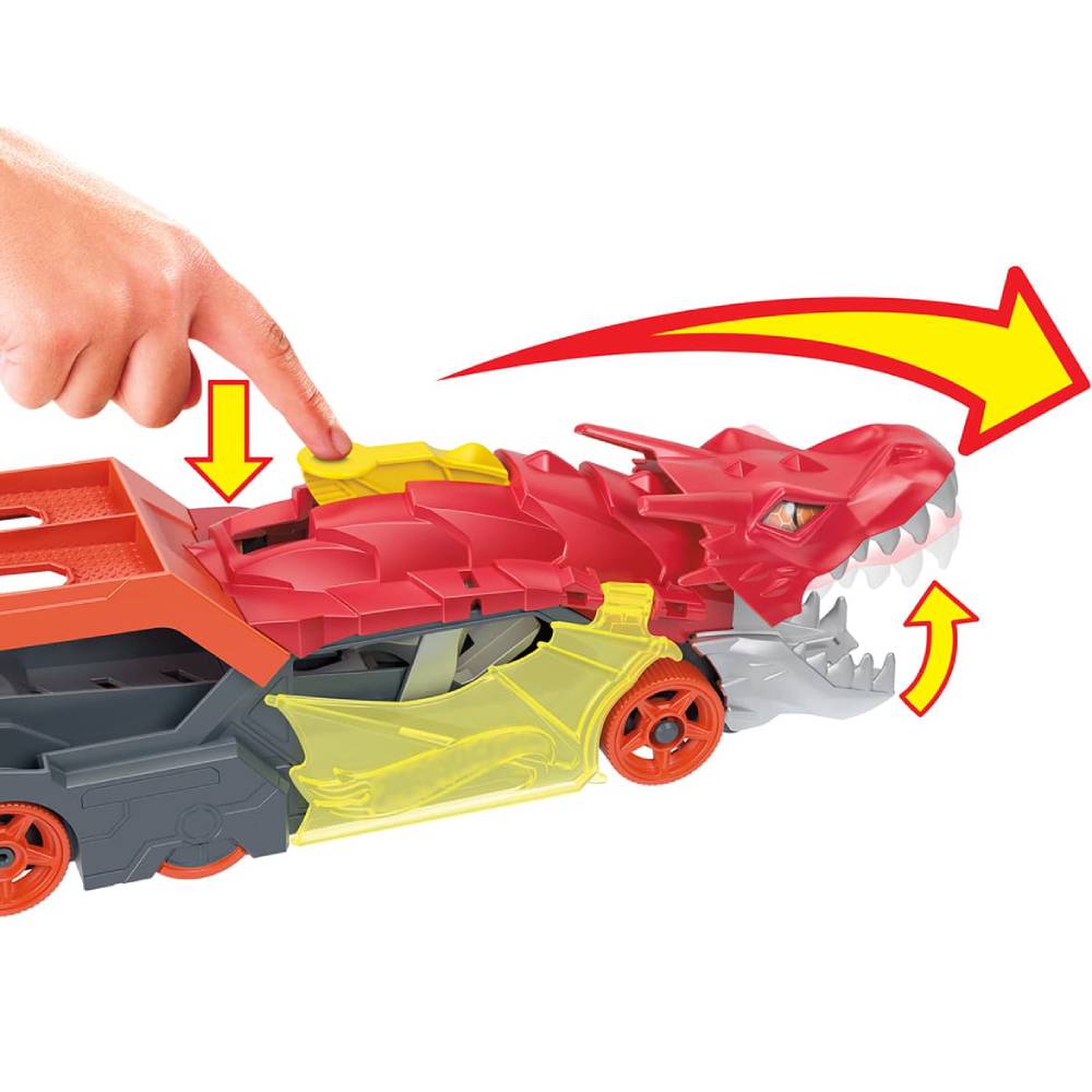 Фото Ігровий набір HOT WHEELS Вантажівка-транспортер Пасть дракона (GTK42)