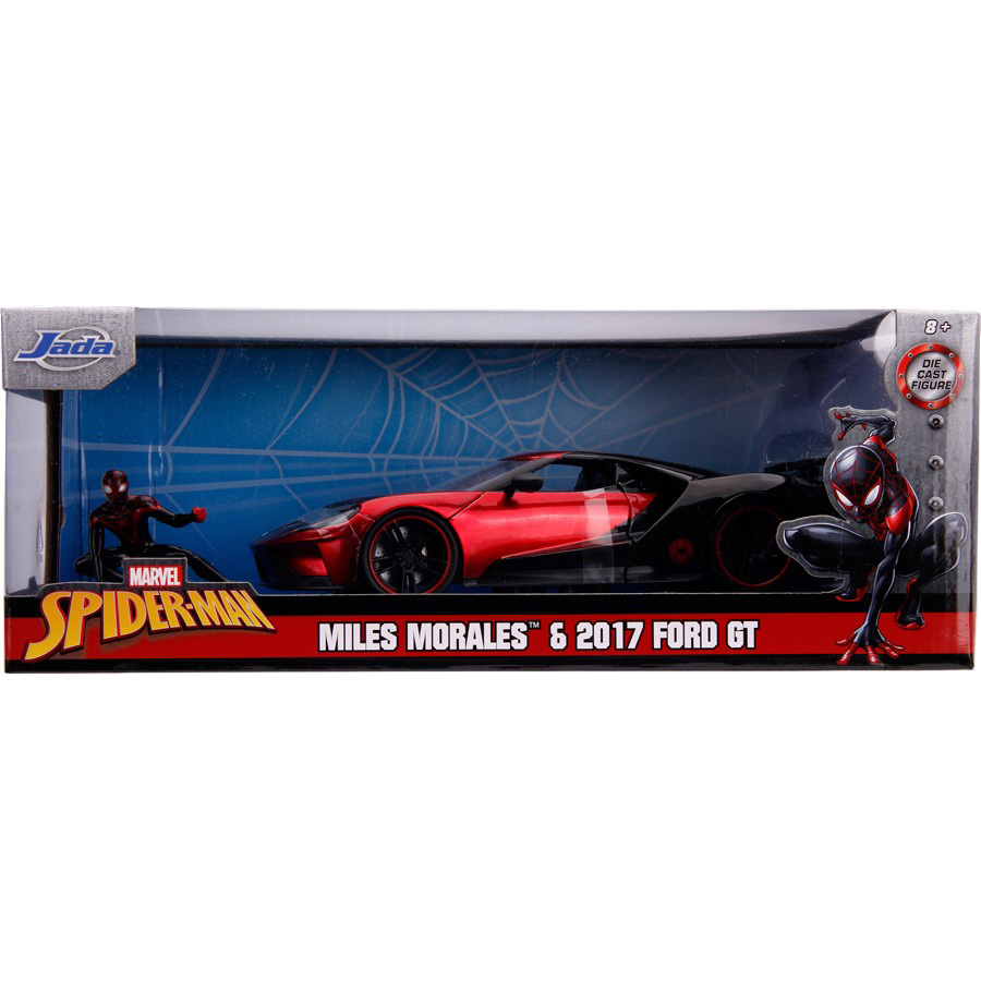 Огляд Автомодель JADA Spider-Man Форд GT металевий із фігуркою Майлза Моралеса 1:24 (253225008)