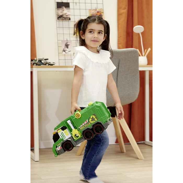 Огляд Машинка DICKIE TOYS Спецтехніка Сміттєвоз з контейнером 41 см (3307001)
