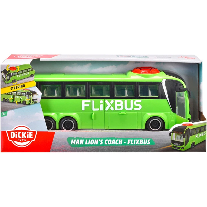 Машинка DICKIE TOYS Спецтехника Туристический автобус Flixbus 26,5 см (3744015) Материал пластик