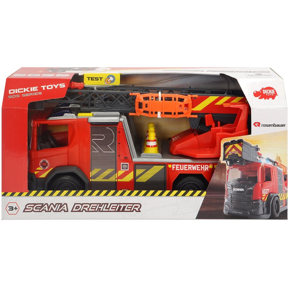 Машинка DICKIE TOYS Пожежна машина Сканія 35 см (3716017) Особливості світлові ефекти