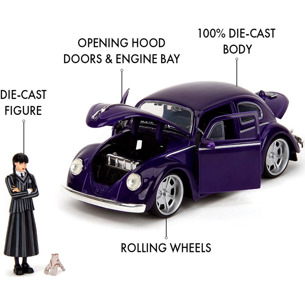 Заказать Машинка JADA Volkswagen Beetle с фигуркой Венздей (253255076)