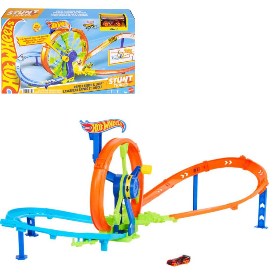 Зовнішній вигляд Автотрек HOT WHEELS Stunt tracks Гонки на віражах (JBX65)