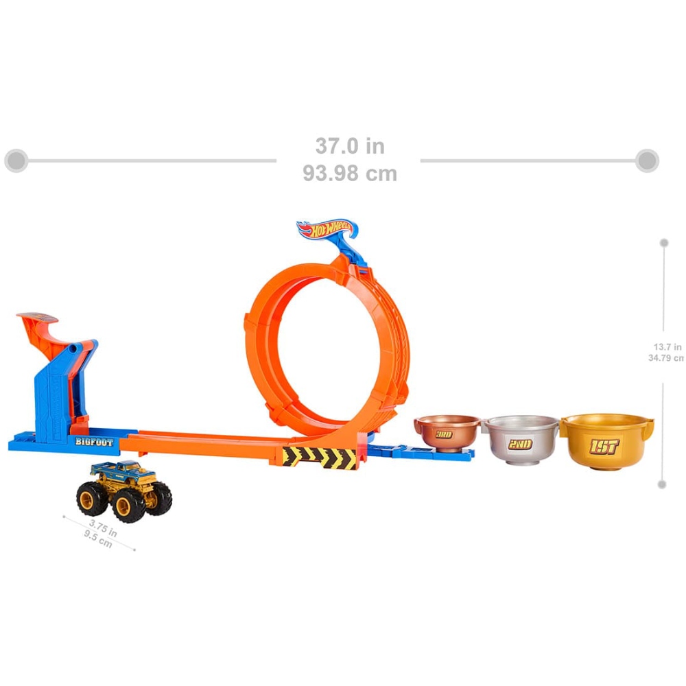 Автотрек HOT WHEELS Monster Trucks Петлі та трюки (JBX64) Розміри 939.8 x 347.9