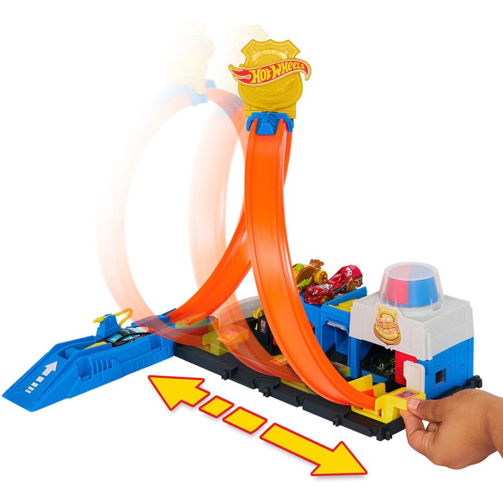 Автотрек HOT WHEELS City Суперполіцейський відділок (JBM71) Комплектація элементы трека, машинка, коробка