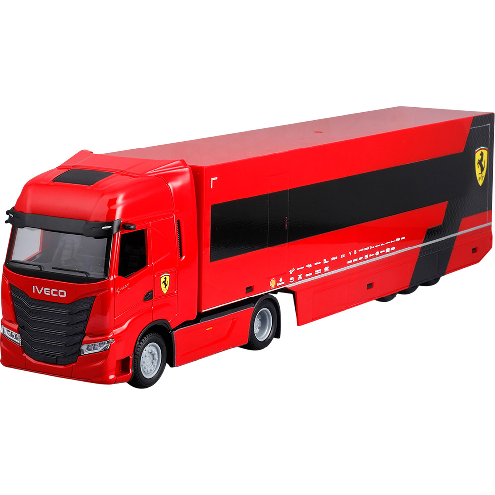 Збірна модель BBURAGO Iveco S-Way та Ferrari SF-24 1:43 Red (18-36867)