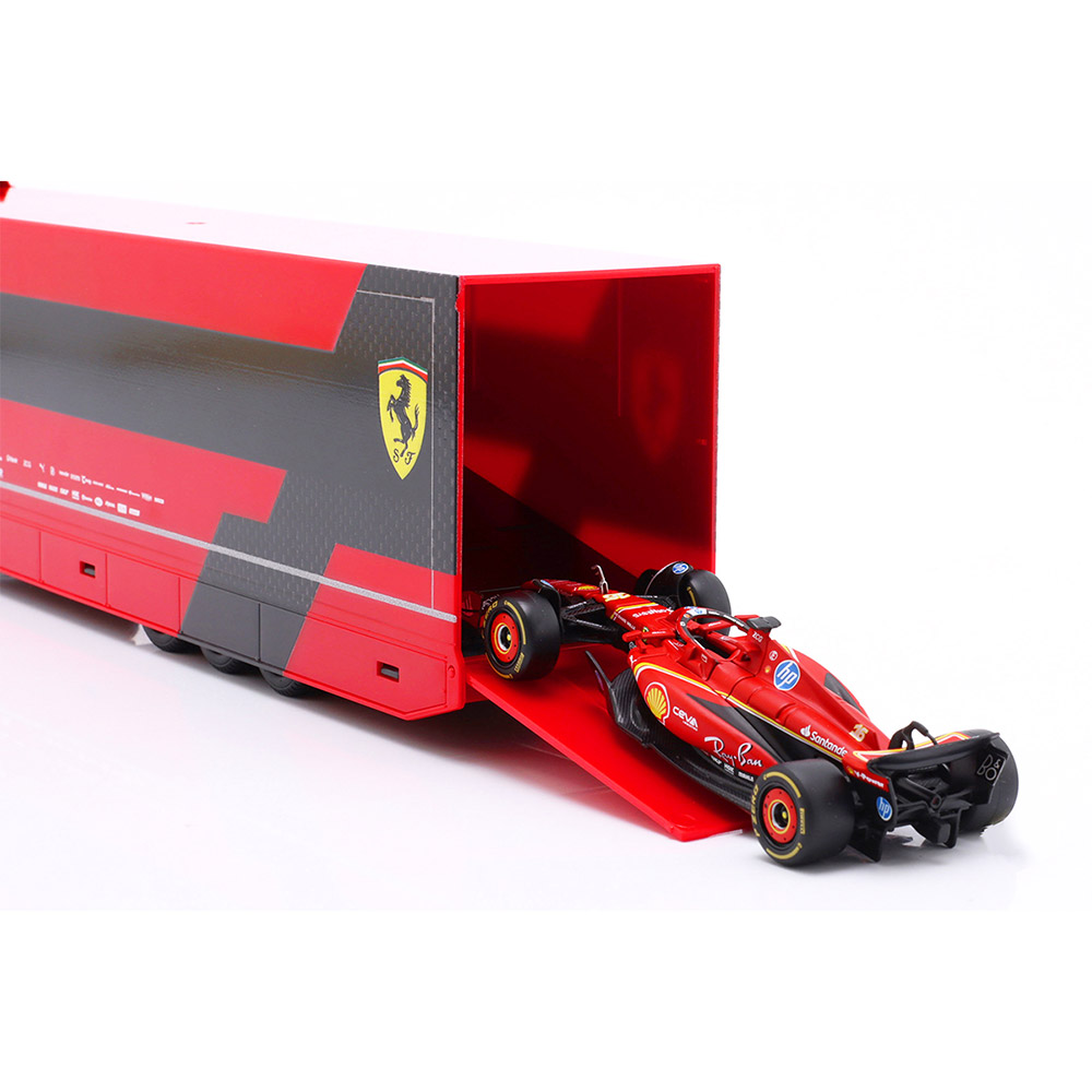 Збірна модель BBURAGO Iveco S-Way та Ferrari SF-24 1:43 Red (18-36867) Масштаб 1:43