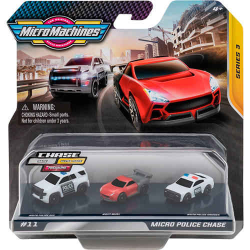 Набор машинок MICRO MACHINES Полицейская погоня 3 шт (MMW0193) Набор машинок MICRO MACHINES Полицейская погоня 3 шт (MMW0193)