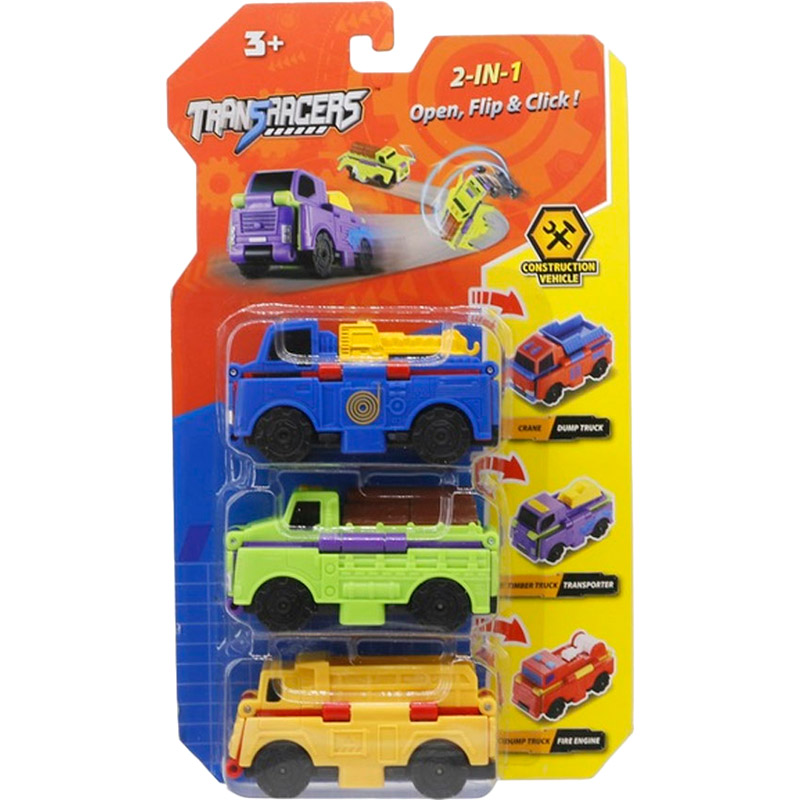 

Набор машинок TRANSRACERS Строительный транспорт 2 в 1 3 шт (YW463878), машинки 2-в-1