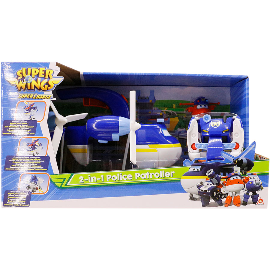 

Игровой набор SUPER WINGS Полицейский транспорт 2 в 1 (EU740834), Ігровий набір 2-in-1 Police Patroller 2в1